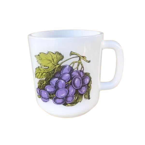ヴィンテージ グラスベイク グレープ マグ ミルクガラス Glasbake GRAPE［GL-01］