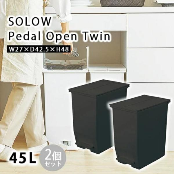DADADA【新品未使用】SOLOWソロウ 45L ごみ箱 黒 2個セット