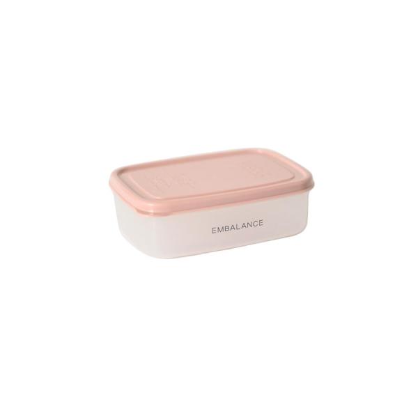 エンバランス　レクタングルコンテナ S　590ml パステルピンク 保存 容器 保存用 冷凍 冷蔵 食品保存 食べ物 食品