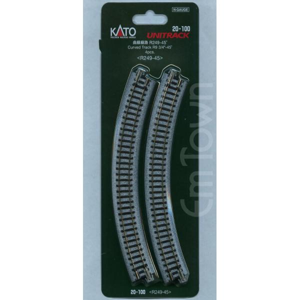 KATO 20-100 曲線線路 R249-45°＜R249-45＞(4本入)〔ユニトラック〕