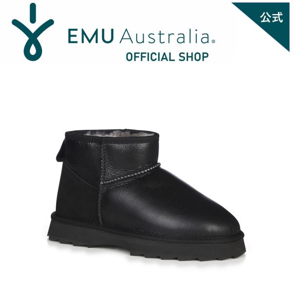 EMU Sharky Micro シープスキンショートブーツ　ムートンブーツ 黒 EMU Australia（エミュ オーストラリア） エミュ Sharky Micro Town
