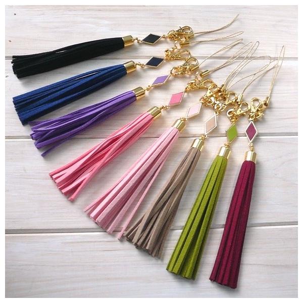 バッグチャーム タッセルチャーム ダイヤ フェイクスエード キーチャーム 携帯ストラップ キーホルダー フリンジ Ec 024 Emury 通販 Yahoo ショッピング