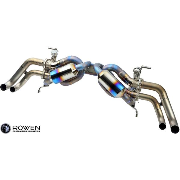 【M's】 アウディ R8 スパイダー V10 前期 (2010.10-2013.03) ROWEN ヒートブルーチタン 5.2FSI マフラー (可変