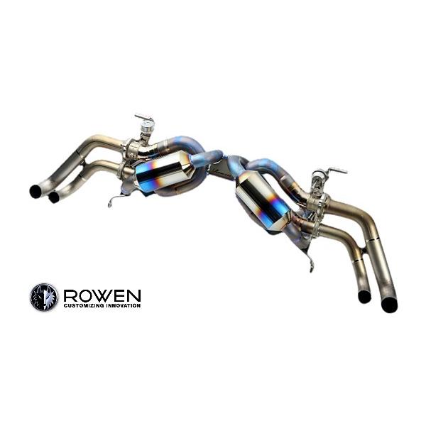 【M's】 アウディ R8 スパイダー 後期 5.2FSI V10 (2013.04-2016.06) ROWEN ヒートブルーチタン 可変バルブ付 マ