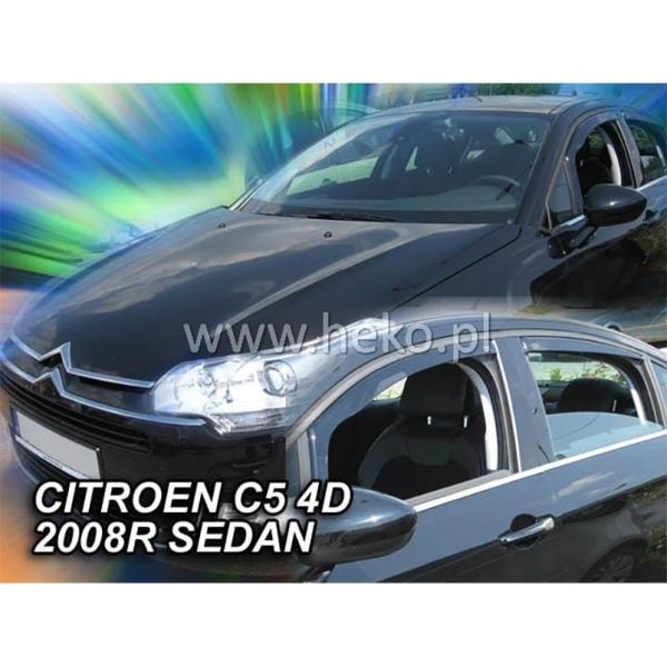 【M's】シトロエン C5 X7 セダン (2008-2016) HEKO ドアバイザー サイドバイザー 1台分 (フロント+リア) ヘコ 雨避け セッ