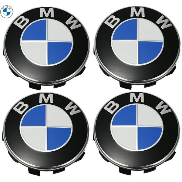 【M's】BMW 純正 エンブレム ホイール センターキャップセット 4個（直径：56mm） ビーエムダブリュー 正規 クロームエッジデザイン 3613-6850-834 36136850834