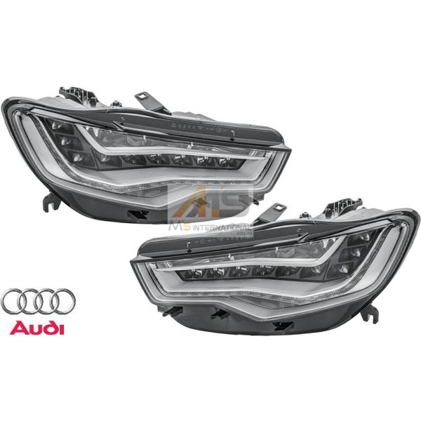 【M's】 アウディ AUDI A6 S6 4G C7 (2011y-2018y) 純正品 LED ヘッドライト 左右 (左側通行用) 正規品  アバン