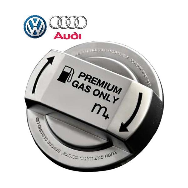 【M's】各種 フォルクスワーゲン VW m+ フューエルキャップカバー(クローム/ブラック) 燃料キャップカバー 900320 ハイオクガソリン用 両面テープ貼付