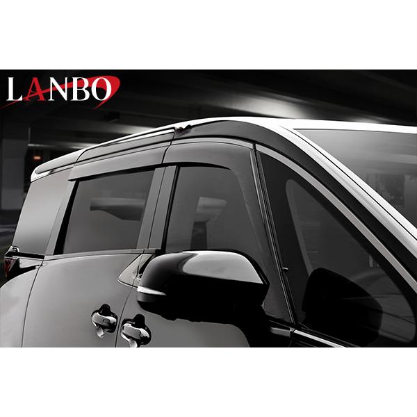 【M's】 トヨタ 40 アルファード LANBO スタイリッシュサイドバイザー ブラックメッキモール 1台分 LDS33-BK ランボ 社外品 パーツ