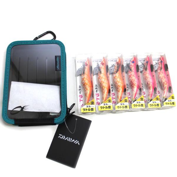 エギセット 3.5号 6個 + エメラルダス ケース S(B) 烏賊墨ラトル