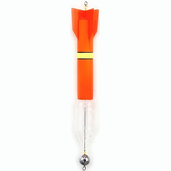 サヨリ用 カゴ付き遠投羽根ウキ羽根付き・8号の鉛入りでド遠投仕様負荷 3号サイズ 25φ 190mm