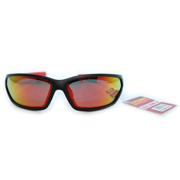 偏光レンズのサングラスです。 偏光レンズは、乱反射の光を制御して一定方向の光だけを透過させるレンズです。 水面や雪道での乱反射等によるギラつきを抑える効果があります。 スポーツやフィッシングの際にあると便利です。