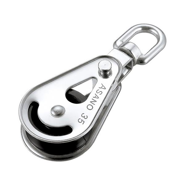 ミニブロック（回転式）です。メーカー：浅野金属工業品名：ミニブロック（回転式）サイズ（シーブ径）(mm):40ロープ最大径(mm):9d(mm):5L(mm):111L1(mm):18L2(mm):65L3(mm):71B(mm):44B1...