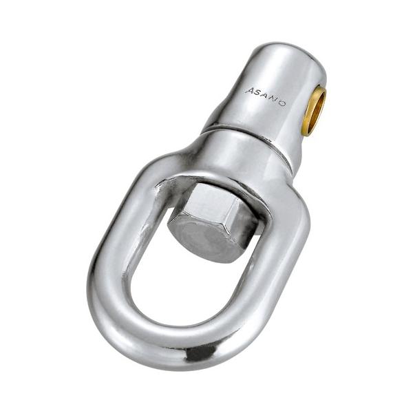 スイベルJSCです。メーカー：浅野金属工業品名：スイベルJSCカラー部分は、シャックルを強くしめてもスムーズに可動します。※材質：SCS13（SUS304相当）ピン・ナット＝SＵS304カラー＝黄銅※カラーは固定されていないため紛失しないよ...