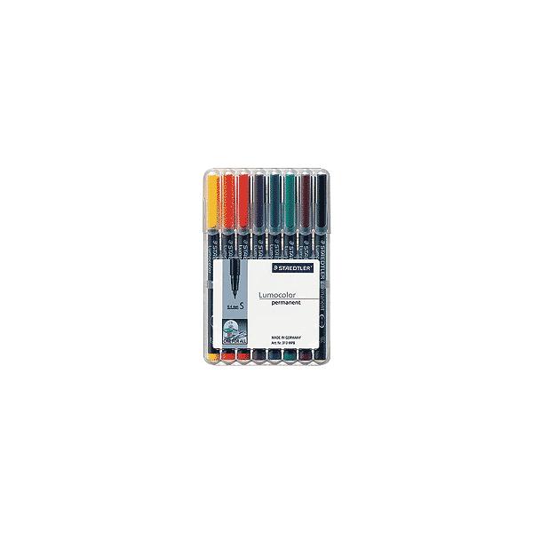 メール便可 ステッドラー ルモカラーペン 細書きM（線幅0.8〜1.0mm） 8色セット
