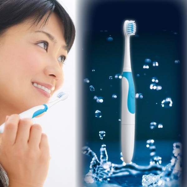 ソニック 歯ブラシ 音波 振動 防水 電動 電波 歯垢 歯ブラシ 歯磨き コードレス 乾電池式