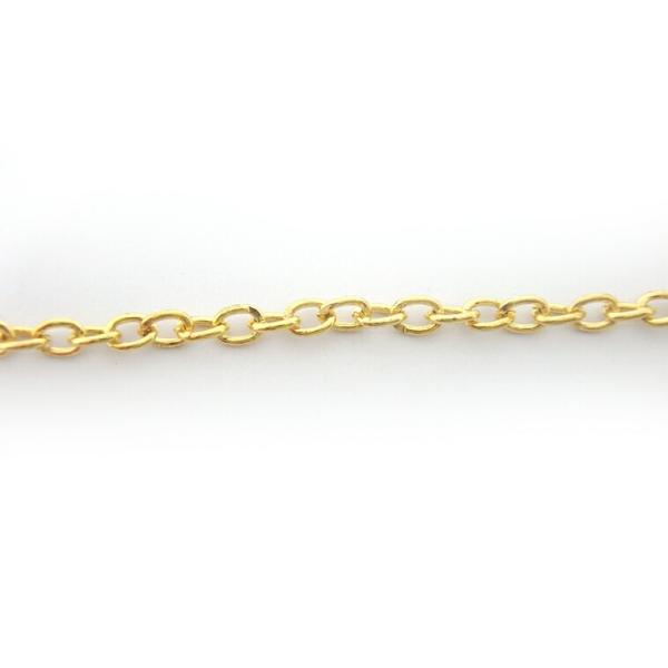 3mm×2mm 1m単位 小豆チェーン 合金 金メッキ 【ゆうパケット対応】