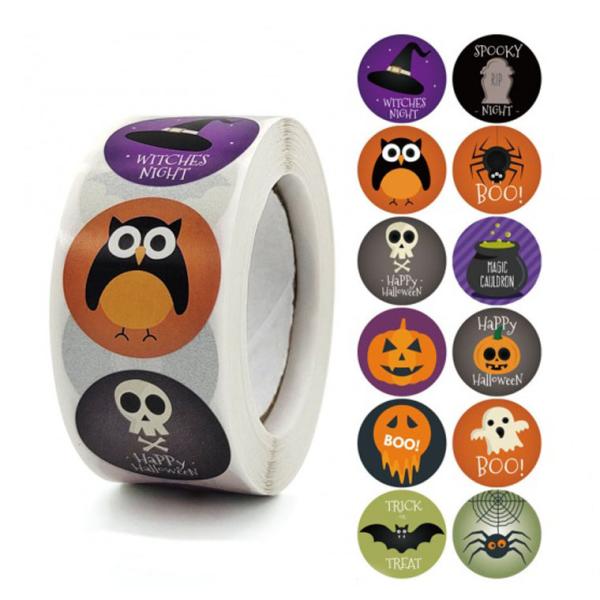 ロールシール ハロウィン キャラクター 円形 12種類 1巻入