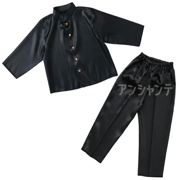 【商品説明】 クールに着こなせる学生服スタイルの衣装。コスプレや舞台衣装として活躍します。■商品名　キッズコスプレ衣装 学ラン■サイズ(約)　トップス　肩幅：300mm、袖丈：305mm、着丈：410mm・ズボン　着丈：550mm、ウエスト...