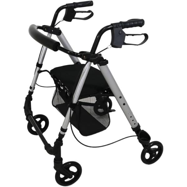 マリン商事 折りたたみ式 座れる 歩行車 歩行器 荷物入れ付 押し車