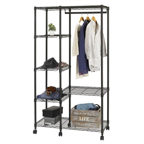 未組立 ドウシシャ ルミナス ノワール ワードローブ No.1018-WR 楽天市場】ハンガーラック ワードローブ 薄型 スリム 黒 ブラック