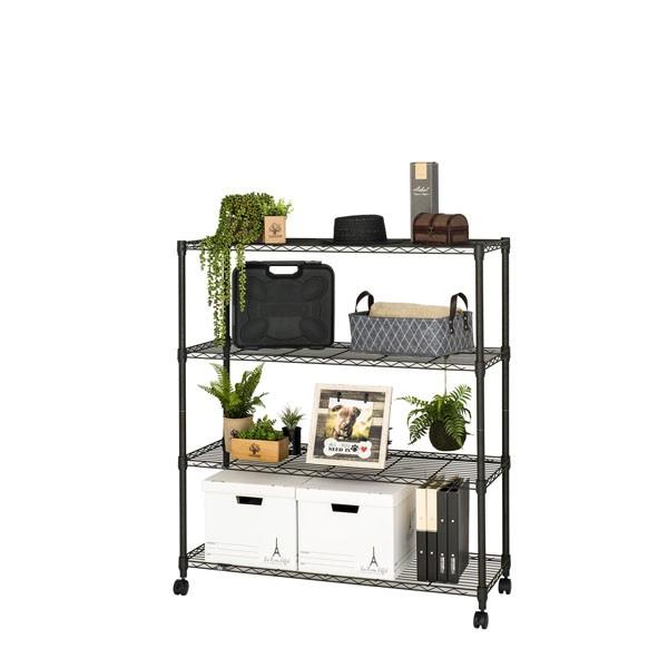 ルミナス ノワール ラック 4段 スチールラック キャスター　NO1112-4 楽天市場】ルミナス ノワール スチールラック ラック 幅110 奥行