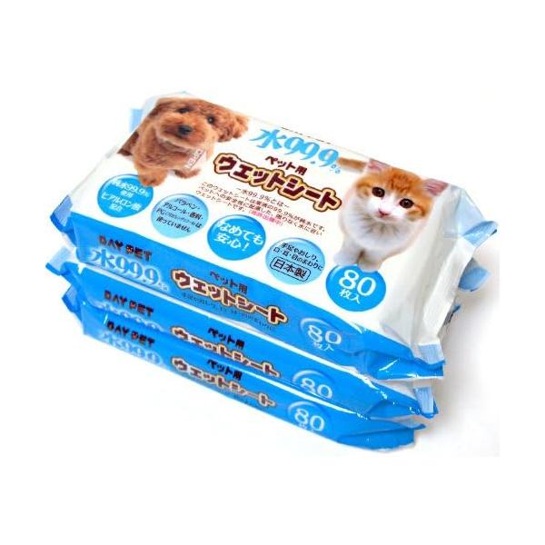 他サイト： 【ZOO】レック 水99.9%ペット用ウェットシート (80枚×3P)の商品画像