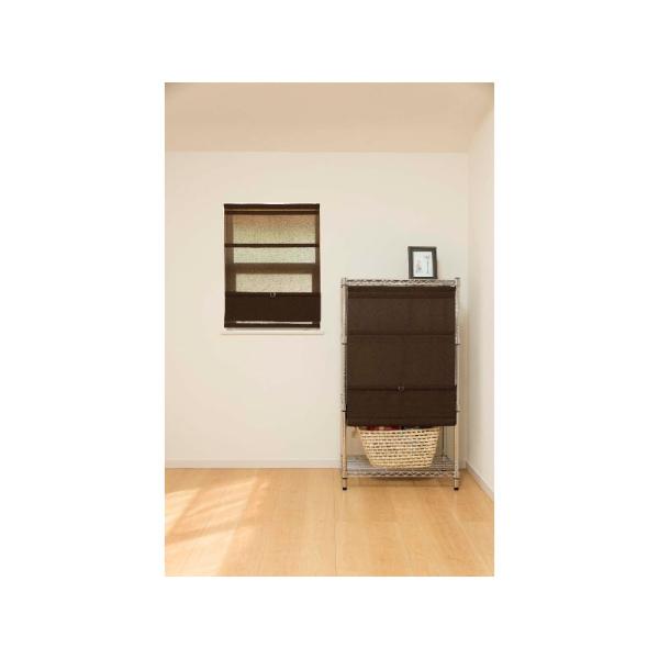 ●商品サイズ：幅90×高さ160cm●小窓や収納の目隠しにコードレスで見た目すっきり●つっぱりポールやカーテンレール・付属フックで取付可能なローマンシェードコードレスなので見た目がすっきりします