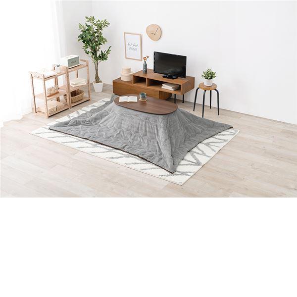 一人暮らしに最適なコンパクトサイズの折れ脚こたつテーブル。なめらかな肌触りのかさばらない掛け布団セットブラウン/グレーこたつ:(約)幅90×奥行50×高さ35.5cm、掛ふとん:(約)210×170cm■折れ脚■天板固定ネジ付こたつ:&lt...