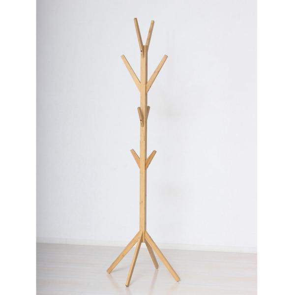 仕様 ： 組立式商品サイズ ：幅38.5×奥行37.5×高さ168cm商品重量 ： 約2kg材質 ： 竹、PU塗装　原産国 ： 中国梱包サイズ ：幅 70×奥行12×高さ6.5cm梱包重量 ： 約2.5kg