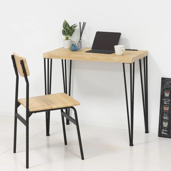 ●サイズ：【デスク】約幅80奥行40×高さ72cm【チェア】約幅41×奥行45.5×高さ81(SH44)cm●重量：【デスク】約6kg【チェア】約3.5kg●生産国：中国●材質：天板・座面＝合成樹脂化粧繊維板、脚＝スチール●仕様：組立式