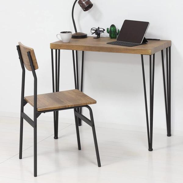 ●サイズ：【デスク】約幅80奥行40×高さ72cm【チェア】約幅41×奥行45.5×高さ81(SH44)cm●重量：【デスク】約6kg【チェア】約3.5kg●生産国：中国●材質：天板・座面＝合成樹脂化粧繊維板、脚＝スチール●仕様：組立式