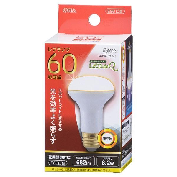 他サイト： オーム電機 LED電球 レフランプ形 60形相当 E26 電球色 [品番]06-0771 LDR6L-W A9の商品画像