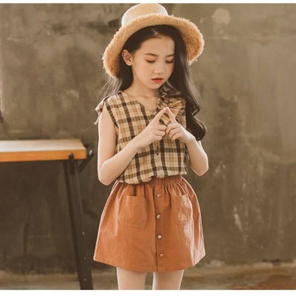 夏服 セットアップ キッズ 女の子 赤ちゃん 韓国 上下セット ベビー 2点セット 可愛い スカートセット 子供服 綿 お出かけ 散歩 100 110 1 130cm Ln0848 Encore 通販 Yahoo ショッピング