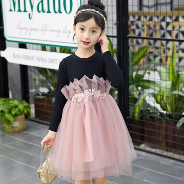 韓国子供服 フォーマル ワンピース ワンピースドレス 子どもドレス キッズ 女の子 春 秋 衣装 ピンク グレー 110 1 130 140 150 160cm Lxl0449 Encore 通販 Yahoo ショッピング