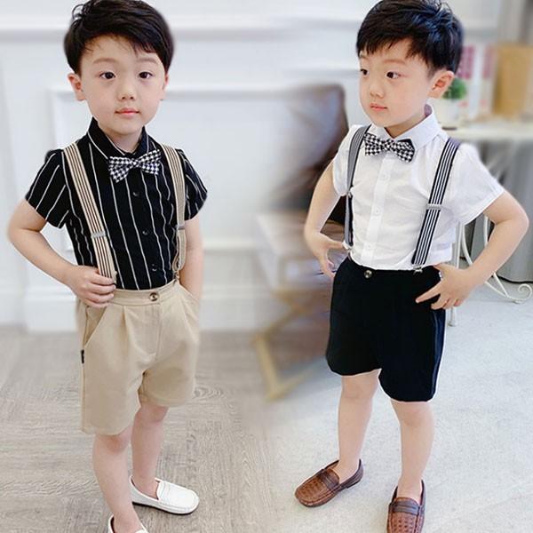 韓国子供服 フォーマル 男の子 半袖シャツ 半ズボン ストラップ 蝶ネクタイ 4点セット キャットウォーク 入園式 卒園式 入学式 卒業式 かっこいい Lxl Encore 通販 Yahoo ショッピング
