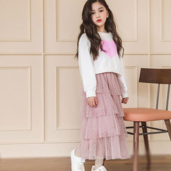 チュールスカート ティアードスカート ロングスカート キッズ ボトムス ページュ ピンク 春秋着 女の子 子供スカート キッズスカート カワイイ 110 160cm Lxl101 Encore 通販 Yahoo ショッピング