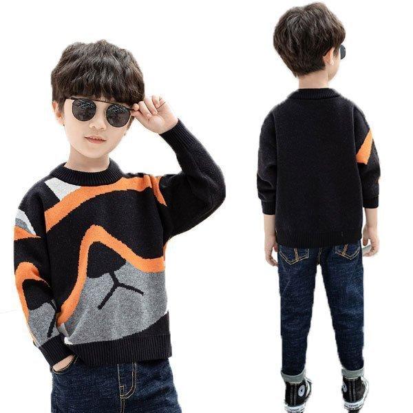 韓国子供服 男の子 秋冬 新作 かっこいい セーター カジュアル 丸首 防寒 キッズ トップス お出かけ 通学 ブラック 可愛い 110cm 1cm 130cm 140cm 150cm 160cm Y Encore 通販 Yahoo ショッピング