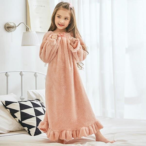 秋冬新作 フランネル 子供 レース 姫系 もこもこ ルームワンピース パジャマ ロング丈 秋冬用 ネグリジェ 寝巻き 防寒 部屋着 女児 シンプル 人気 可愛い Y Encore 通販 Yahoo ショッピング
