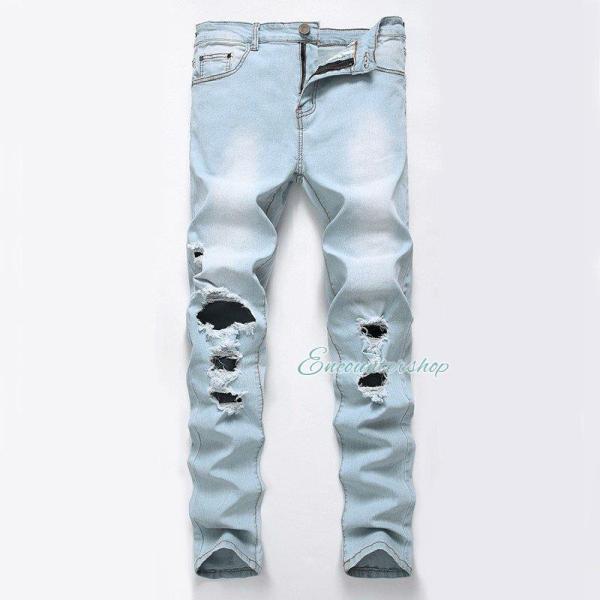 semanticdesign スキニーダメージデニム ダメージ加工 ヒゲ細身