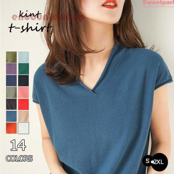 Lサイズ♬半袖ニット Ｔシャツ 夏物 encountershop_dd0630-sysy5