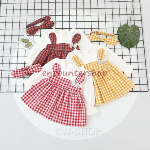 セット内容：ワンピース+ヘアバンドカラー：イエロー、レッド、ピンク、ブラック素材：綿、ポリエステルサイズ：70-80-90-100*サイズ表を参考してお願いします。注意事項：◆サイズ表記は手作業にて行っておりますので、 実物と若干の誤差が生...