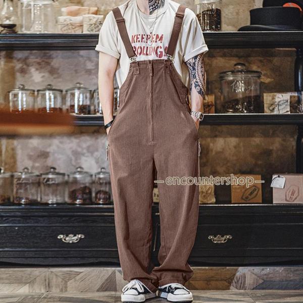 パンツ ズボン メンズ サロペット デッキパンツ へリンボン オーバーオール サスペンダーパンツ アメカジ ミリタリー ヴィンテージ ワーク  作業服 作業着 つなぎ ツナギ オールインワン【商品詳細】デッキパンツをモチーフにデザインされた...
