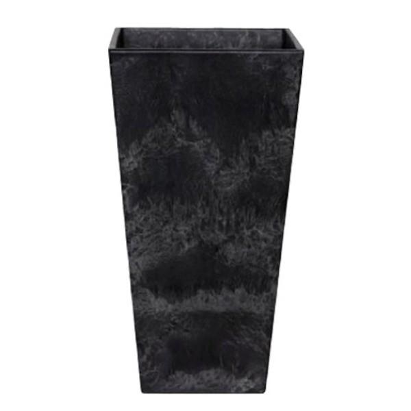 底面給水型 植木鉢 園芸用品 プランター トールスクエア型 ブラック 幅35cm 高さ70cm 底栓付 プランター アートストーン 園芸用品 幅35cm 高さ70cm Ds メンズレディースクラフト雑貨alot