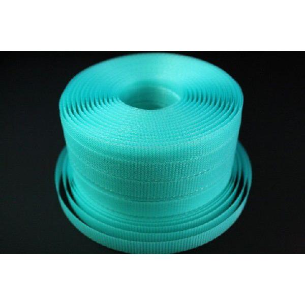 商品名：カラーＰＰバンドサイズ：約15mmＸ100m巻色：　透明-緑出荷単位：　1巻単位納期：　通常 翌日出荷