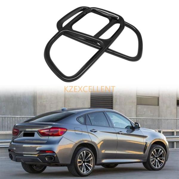 マフラーカッター ウェアカーマフラーエキゾーストパイプテールカバーシルバー BMW X5 X6M スポーツ 2014-2019 車 テールスロート (色 : ブ