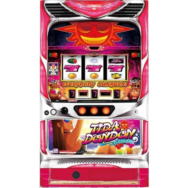 実機　Lてぃだどんどん　データ出力ユニット付き データカウンター接続ユニット付 L てぃだどんどん 中古パチスロ