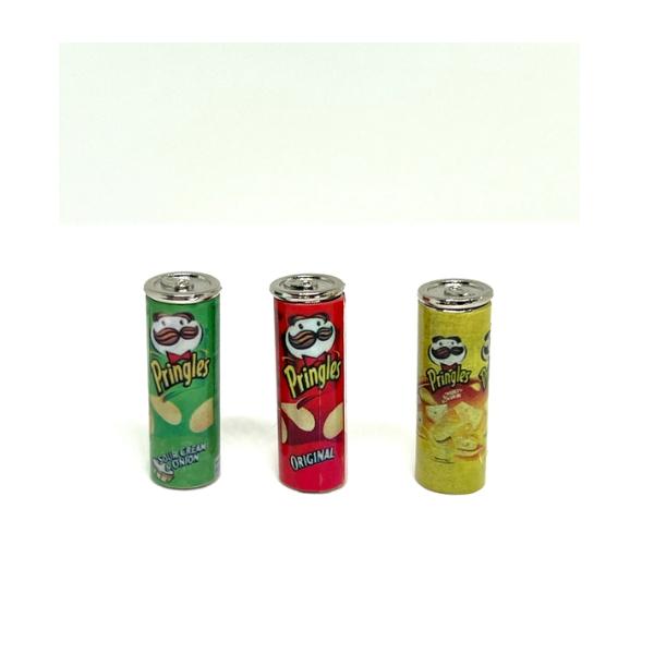 【商品説明】ミニチュア　プリングルスのミニチュア缶ポテトチップス　3本セット空き缶のみ販売　 ミニチュアポテトチップス　 プリングルスコレクション　ミニチュアフードアート プリングルスミニ缶 缶詰めポテトチップス内容数：３点セット（グリーン...