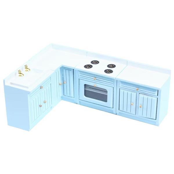 ドールハウス ミニチュア 家具 木製キッチンエッセンシャルズ4点セット