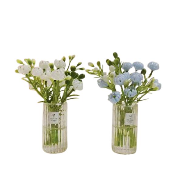 ミニチュアドールハウス用  花 花瓶 造花 観葉植物 1点 全2色 植木 切り花 雑貨 インテリア 内容数：1点材料：樹脂サイズ：約20 x 80mmカラー：・ホワイト・ブルー１個あるととてもおしゃれでインテリアにバッチリです。ちょっとヒガ...